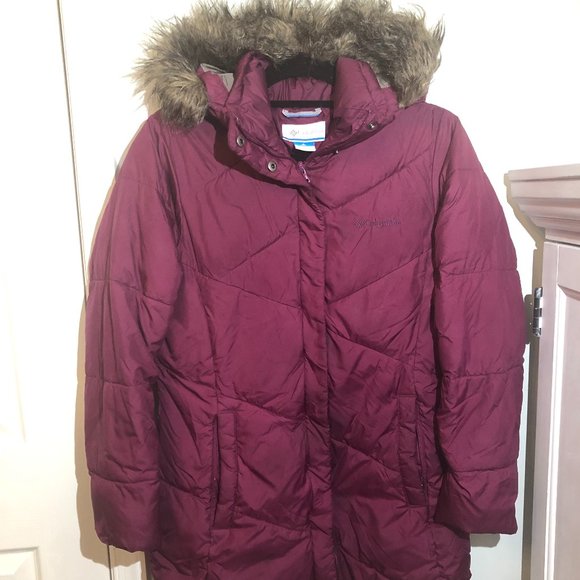 Columbia Jackets & Blazers - Columbia Women's Fuchsia Long Fur Trim Puffer Coat Size S